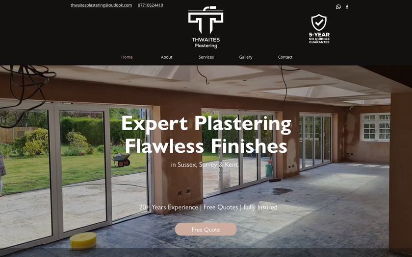 The Thwaites Plastering website